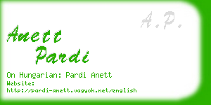 anett pardi business card